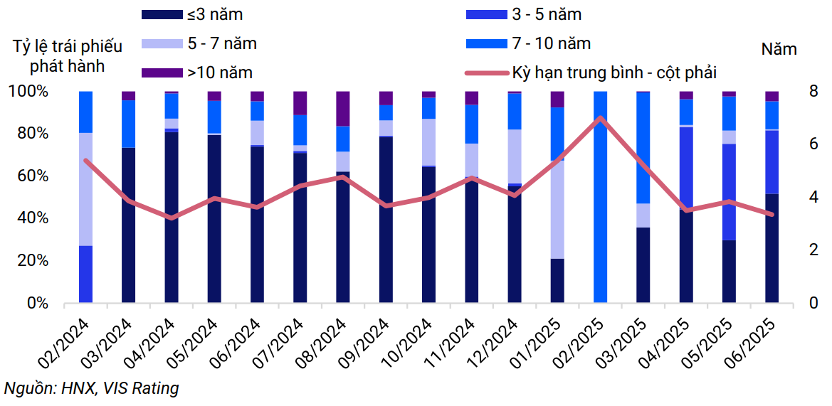 Cấu trúc kỳ hạn của các trái phiếu phát hành mới.