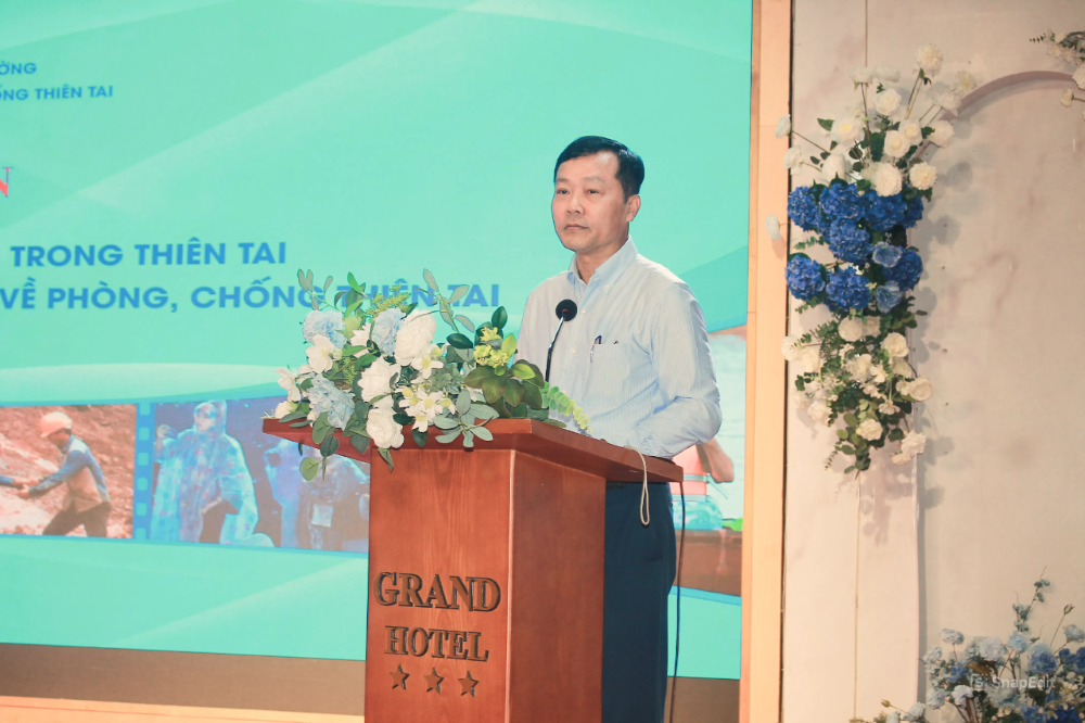 Ông Nguyễn Văn Tiến: "Chúng ta đang triển khai mô hình chính quyền địa phương hai cấp, nên công tác phòng chống thiên tai cần đổi mới cho phù hợp". Ảnh:Chu Khôi.