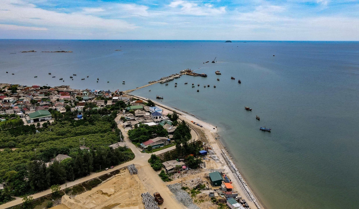 Dự án cảng cá Cửa Nhượng. Ảnh Cẩm Kỳ