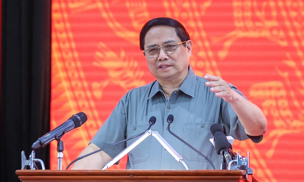 Thủ tướng Chính phủ Phạm Minh Chính chủ trì Hội nghị sáng 13/7 tại TP.Cần Thơ - Ảnh: VGP/Nhật Bắc.