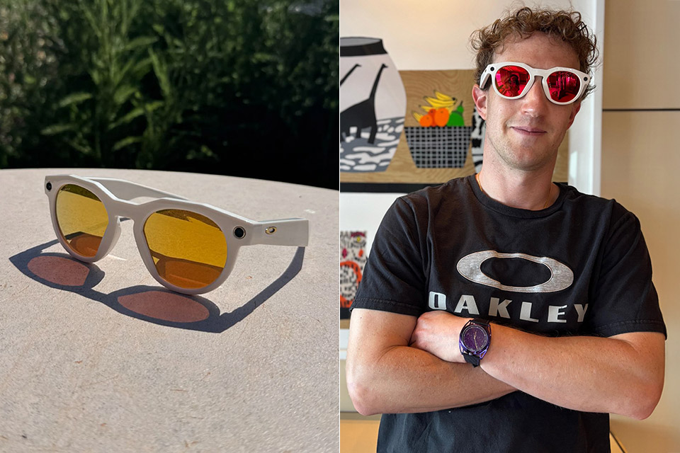 CEO Meta - Mark Zuckerberg đeo chiếc k&iacute;nh&nbsp;th&ocirc;ng minh Meta Oakley AI.