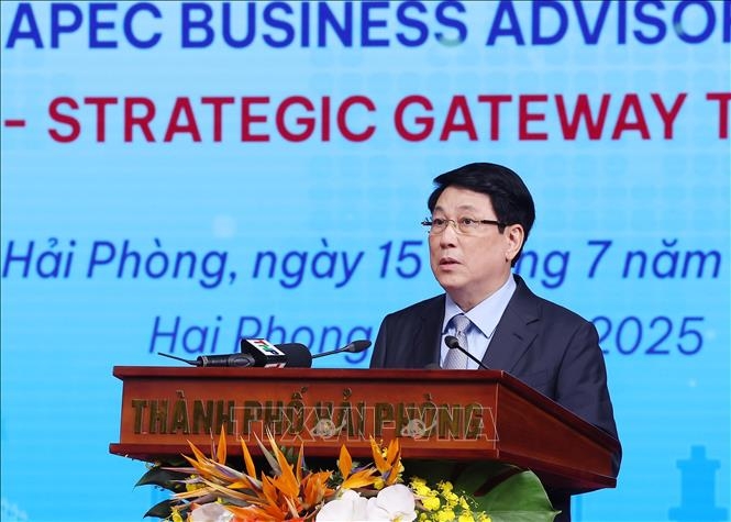 Chủ tịch nước Lương Cường phát biểu tại Hội nghị.