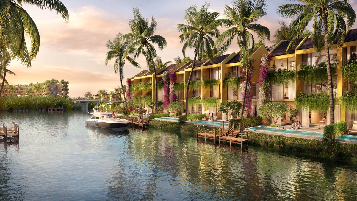 Phối cảnh biệt thự rừng dừa mặt s&ocirc;ng Casamia Balanca Hoi An.
