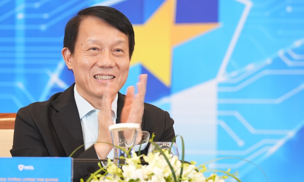 Đại tướng Lương Tam Quang, Ủy viên Bộ Chính trị, Bộ trưởng Bộ Công an tại Hội nghị sơ kết 6 tháng đầu năm 2025 của Hiệp hội An ninh mạng quốc gia (NCA).