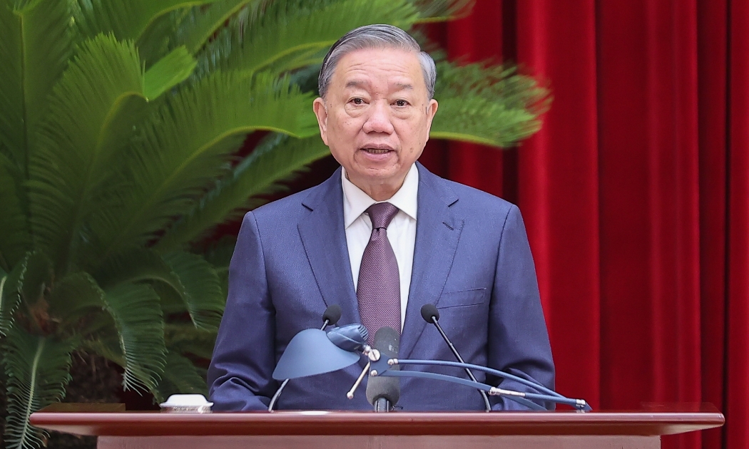 Tổng Bí thư Tô Lâm phát biểu khai mạc Hội nghị. Ảnh VGP