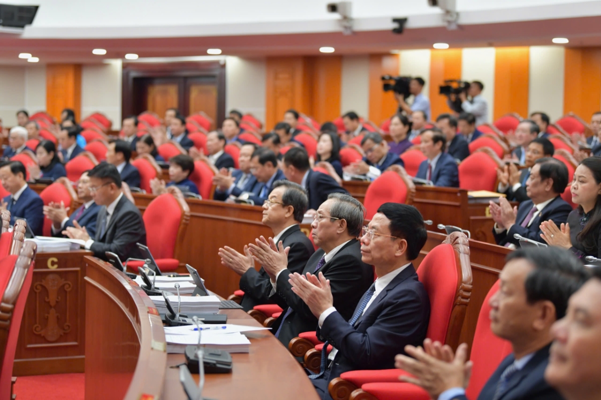 Bế mạc Hội nghị lần thứ 12 Ban Chấp hành Trung ương Đảng khóa XIII. Ảnh: TTXVN