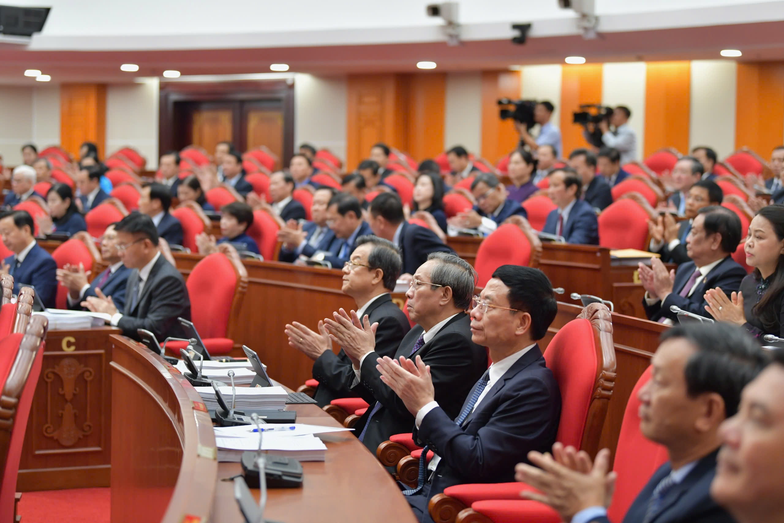 Bế mạc Hội nghị lần thứ 12 Ban Chấp hành Trung ương Đảng khóa XIII. Ảnh: TTXVN