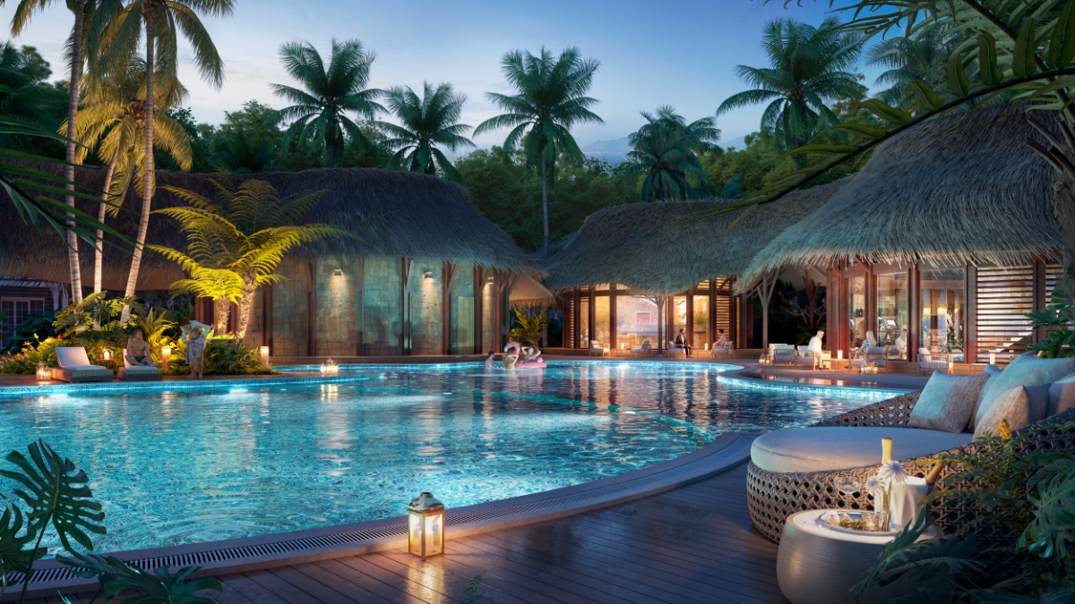 Bể bơi điện phân muối tại clubhouse.