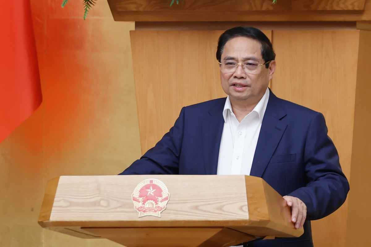 Thủ tướng Phạm Minh Chính phát biểu kết luận Phiên họp Chính phủ chuyên đề xây dựng pháp luật tháng 7 năm 2025. Ảnh: VGP.