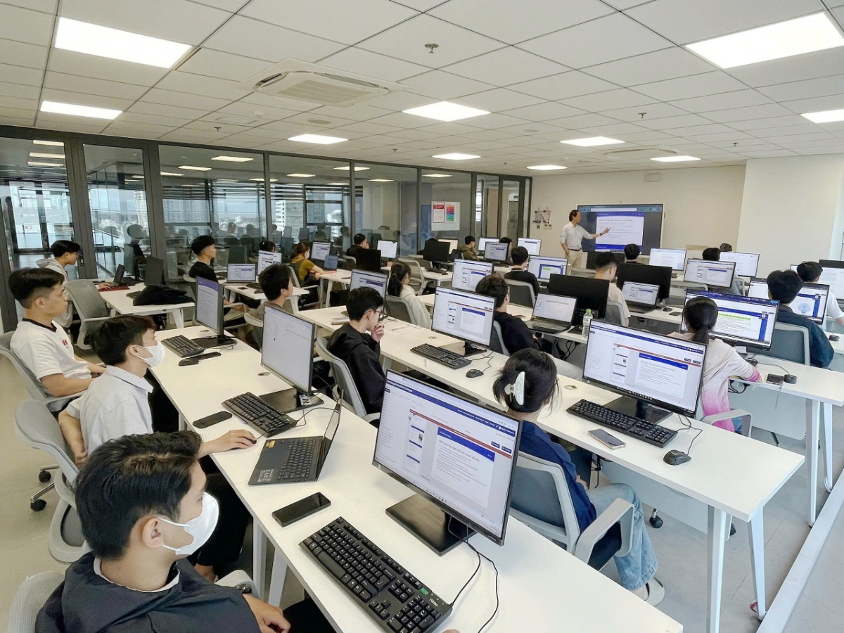 Các buổi học từ khóa học Samsung Innovation Campus (SIC) được triển khai theo hình thức học tập mới, lấy sinh viên làm trung tâm.