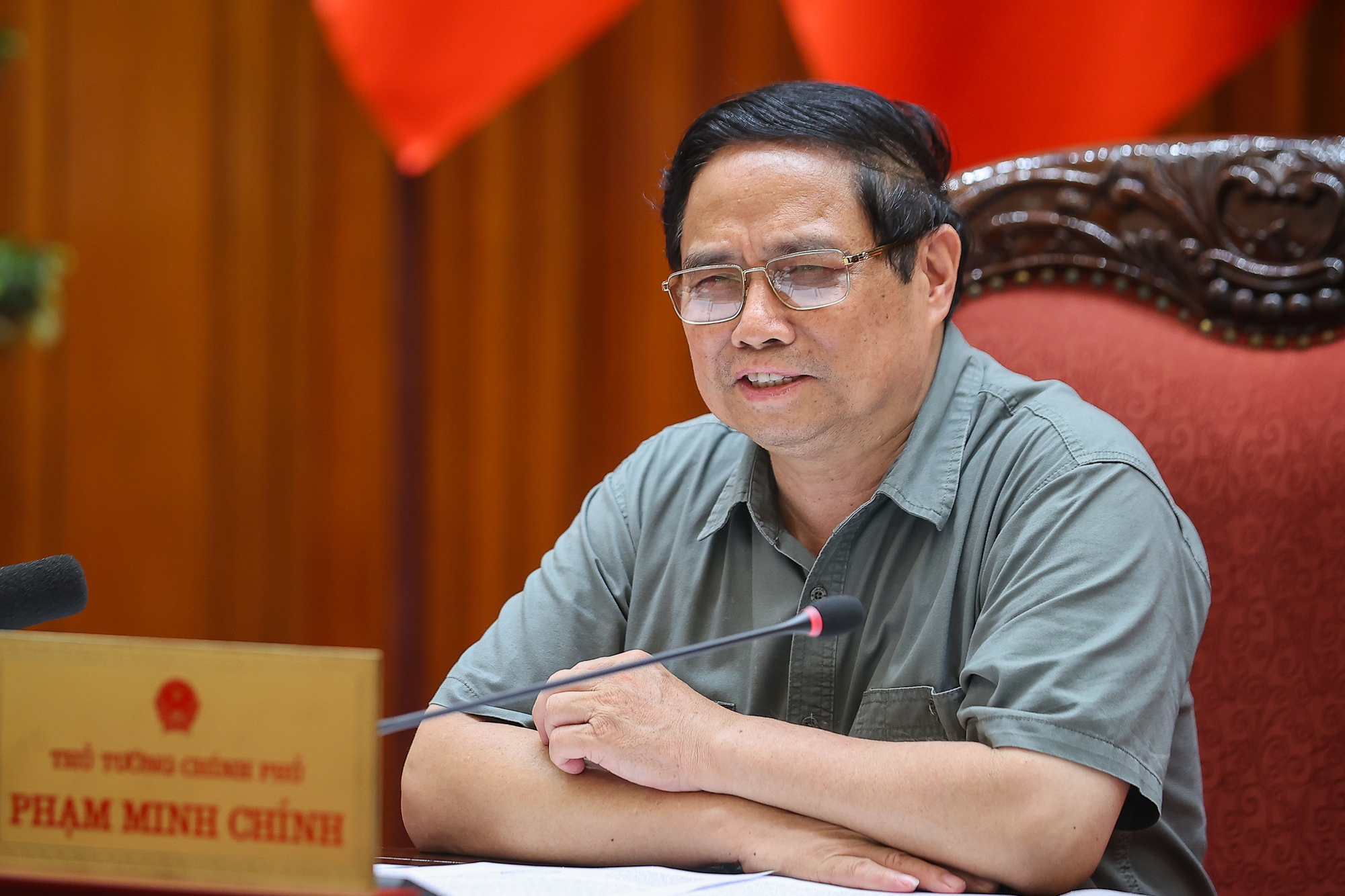 Thủ tướng Phạm Minh Chính phát biểu tại cuộc họp - Ảnh: VGP