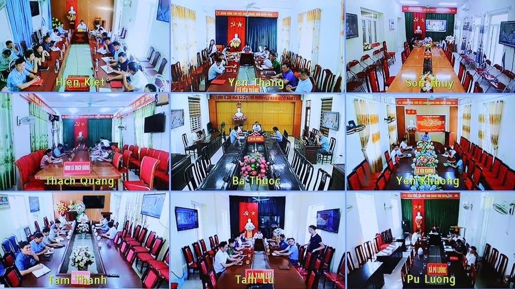 To&agrave;n cảnh hội nghị tại c&aacute;c điểm cầu trực tuyến