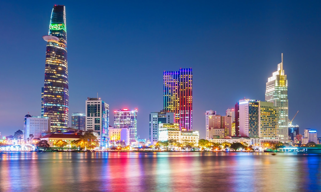 Thành phố Hồ Chí Minh về đêm. Ảnh: CGTN News