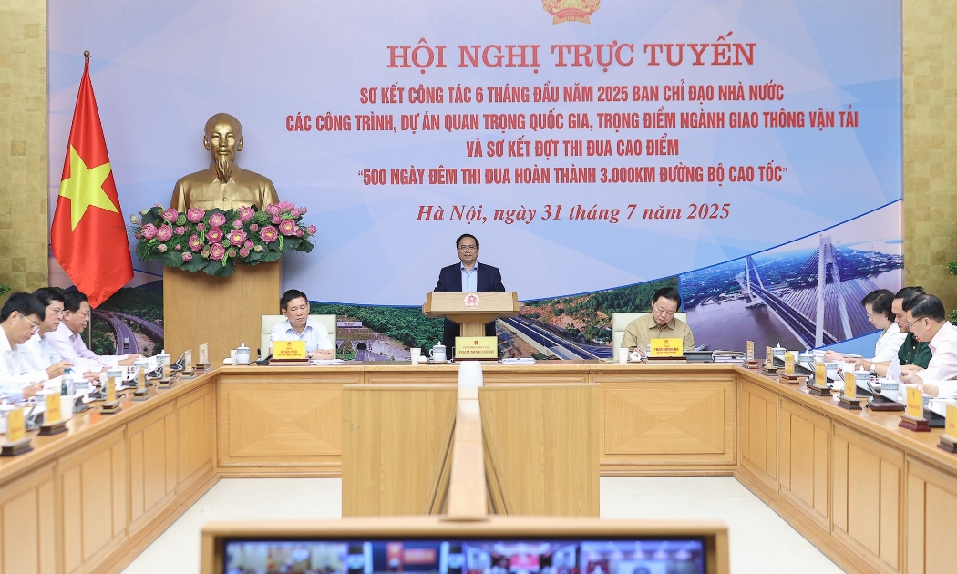 Hội nghị sơ kết công tác 6 tháng đầu năm 2025 của Ban Chỉ đạo các công trình trọng điểm ngành giao thông. Ảnh: VGP.