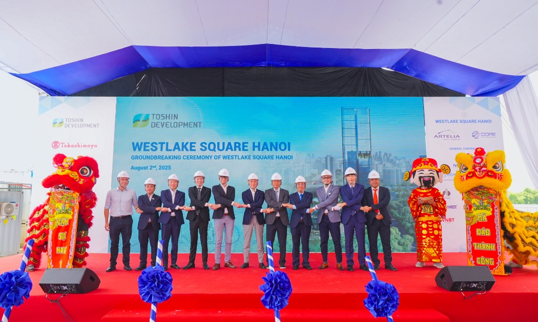 Lễ khởi công dự án Westlake Square Hanoi diễn ra tại khu đô thị Starlake, đánh dấu bước tiến quan trọng của Toshin Development tại Thủ đô. Nguồn: Toshin Development.