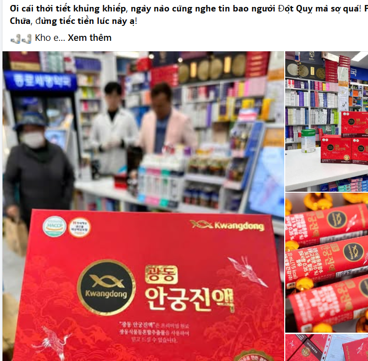 Một b&agrave;i đăng quảng c&aacute;o thuốc chống đột quỵ dạng nước.