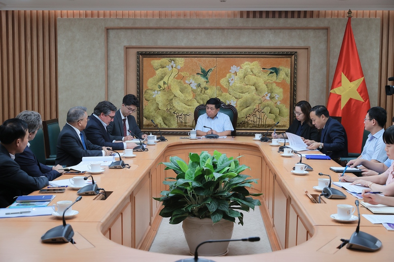Phó Thủ tướng Nguyễn Chí Dũng tại buổi làm việc với đại diện Tập đoàn Aboitiz Power. Ảnh: VGP