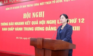 Đảng ủy Cơ quan Ủy ban Trung ương Mặt trận Tổ quốc Việt Nam thông báo nhanh kết quả Hội nghị lần thứ 12, khóa XIII