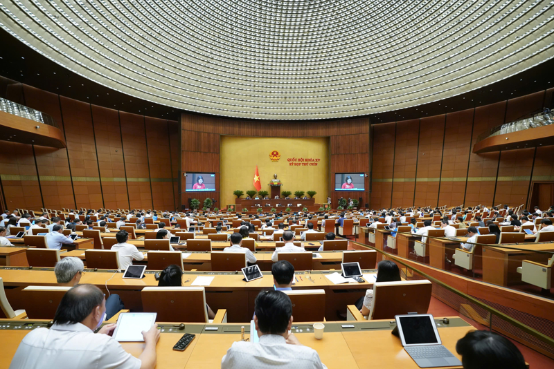 Kỳ họp thứ 9, Quốc hội Khóa XV. Ảnh: Quochoi.vn.
