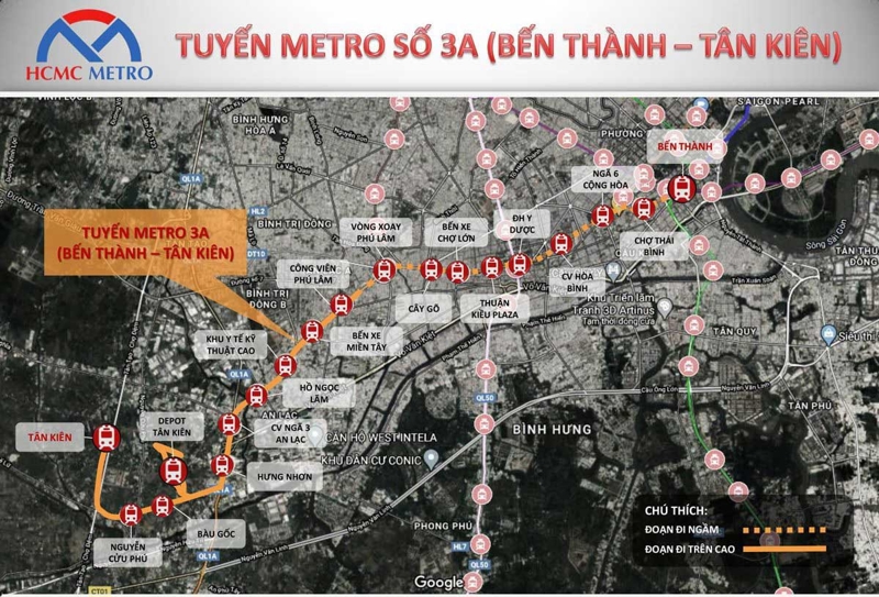 Toàn cảnh tuyến Metro 3A.