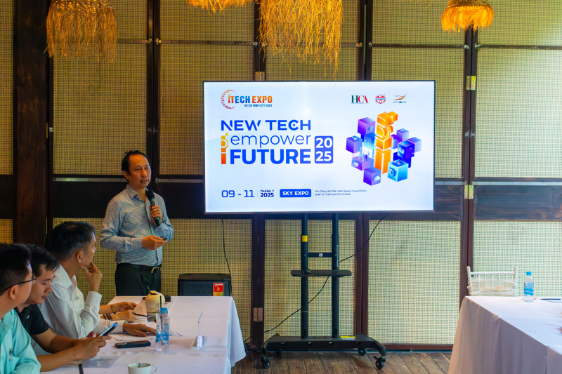 Ông Vũ Anh Tuấn, Tổng Thư ký HCA, thông tin sự kiện iTech Expo 2025, sáng 18/6/2025.