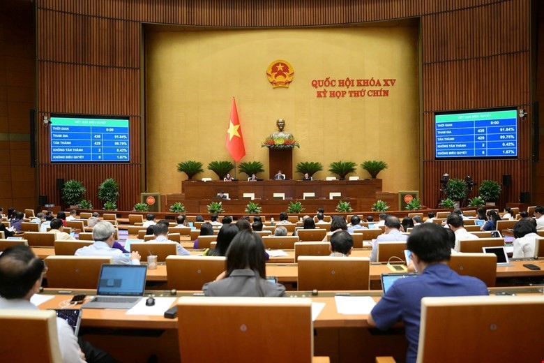Quốc hội khóa biểu quyết thông qua dự thảo Luật sửa đổi, bổ sung một số điều của Bộ luật Hình sự. Ảnh: Quochoi.vn