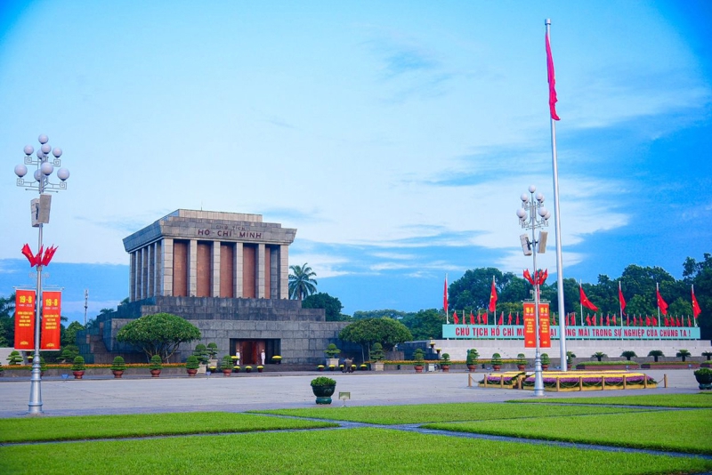 The Ho Chi Minh Mausoleum in Hanoi. 