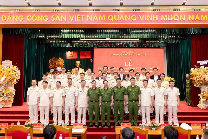 Trung tâm Dữ liệu quốc gia tổ chức Lễ ra mắt Trung tâm Sáng tạo và Khai thác dữ liệu cùng Phòng An ninh – An toàn hệ thống, tại Trụ sở Bộ Công an, ngày 4/7.