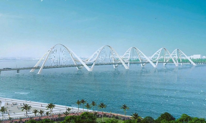 Phối cảnh cầu vượt vịnh Rạch Giá.