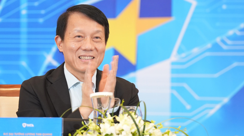 Đại tướng Lương Tam Quang, Ủy viên Bộ Chính trị, Bộ trưởng Bộ Công an tại Hội nghị sơ kết 6 tháng đầu năm 2025 của Hiệp hội An ninh mạng quốc gia (NCA).
