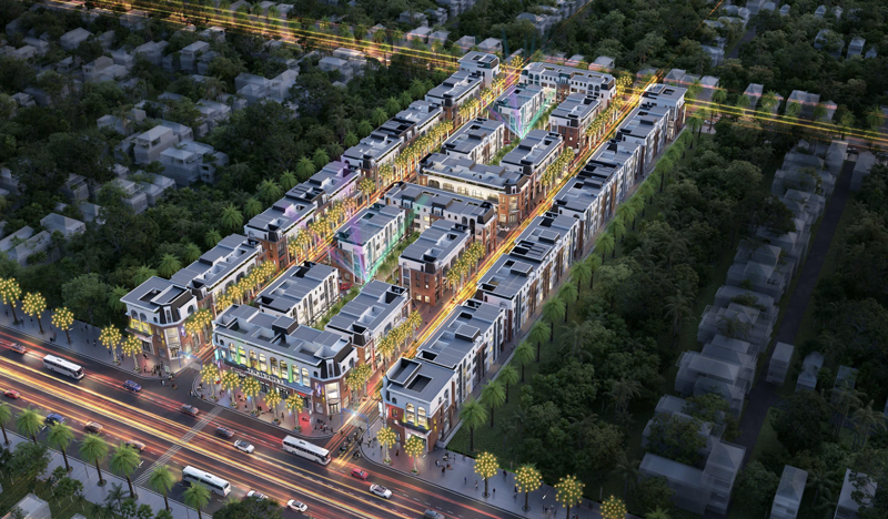Phối cảnh dự án Khu nhà thương mại liền kề HDB - Palmy Biztown