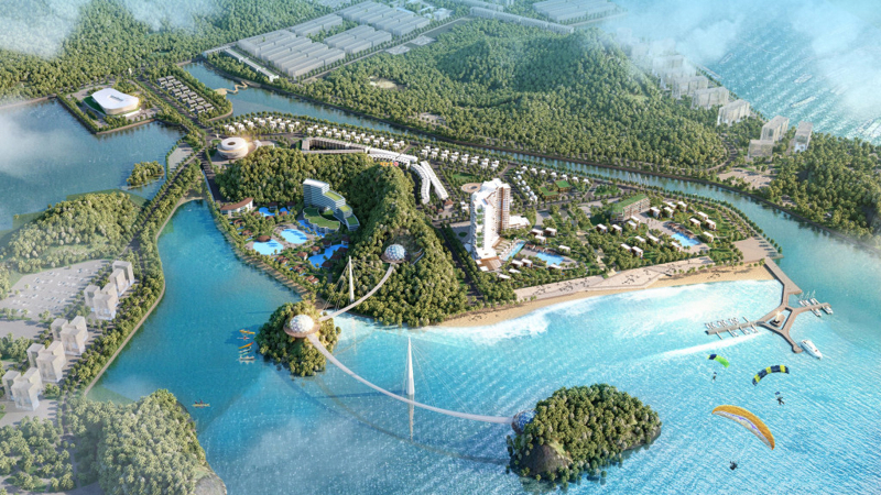 Renderings reveal plan for 48-ha "Ngoc Island" resort in Quang Hanh.