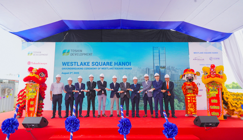 Lễ khởi công dự án Westlake Square Hanoi diễn ra tại khu đô thị Starlake, đánh dấu bước tiến quan trọng của Toshin Development tại Thủ đô. Nguồn: Toshin Development.