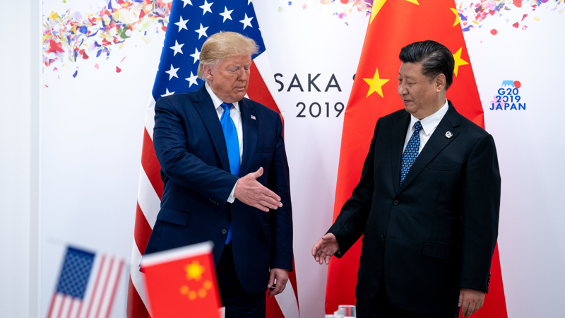 Tổng thống Mỹ Donald Trum và Chủ tịch Trung Quốc Tâp Cận Bình tại Osaka, Nhật Bản năm 2019 - Ảnh: Getty Imgaes