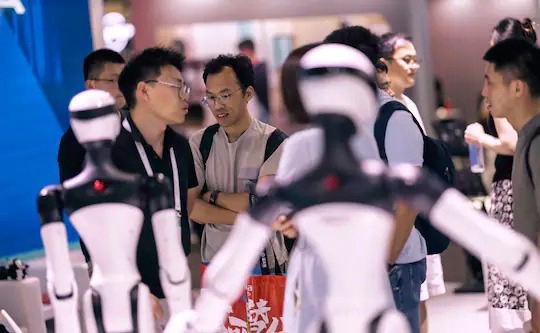Robot được trưng bày tại Hội nghị Trí tuệ nhân tạo thế giới ở Thượng Hải.