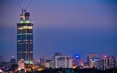 Với dự án Lotte Center Hà Nội, cho đến cuối tháng 6/2013, đã có 400 triệu USD “tiền tươi thóc thật” được rót vào đây - Ảnh: Hanoi's Panorama &amp; Skyline Gallery.<br>