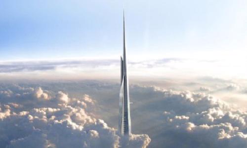 Hiện nay tòa tháp Jeddah đã được xây dựng đến tầng thứ 26, và khi hoàn thành nó sẽ cao đến một km, tức là cao hơn gần 200 m so với tòa tháp Burj Khalifa (827 m) ở Dubai, và cao gần gấp ba tòa tháp Empire State Building (381 m) ở New York, Mỹ - Ảnh: CNN.<br>