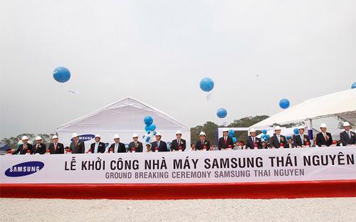 Lễ khởi công Tổ hợp công nghệ cao Samsung Thái Nguyên cuối tháng 3/2013.<br>