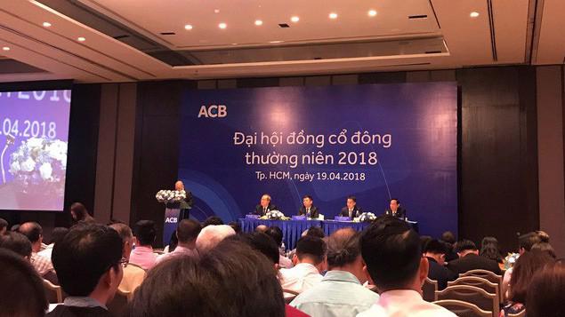 Phiên họp đại hội đồng cổ đông thường niên năm 2018 của ACB sáng 19/4/2018.