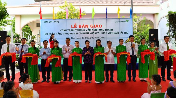 Lễ bàn giao công trình Trường mầm non Hưng Thạnh, tại quận Cái Răng, thành phố Cần Thơ.