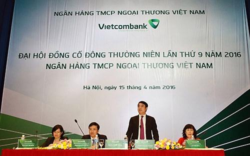 Tại đại hội đồng cổ đông thường niên 2016, Vietcombank đã thông qua kế hoạch tăng vốn điều lệ từ hơn 26.659 tỷ đồng lên hơn 39.575 tỷ đồng.