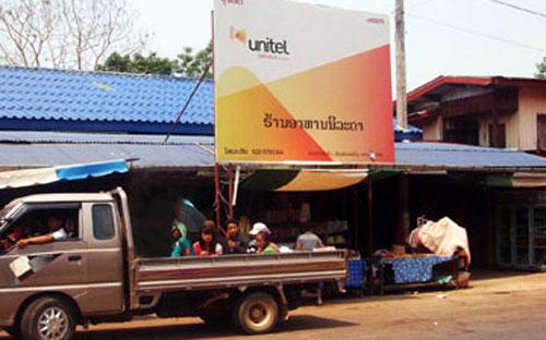 Thương hiệu Unitel đang khẳng định được uy tín trên đất Lào - Ảnh: P.M.<br>