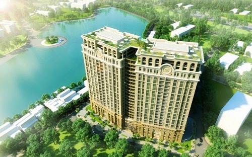 Phối cảnh dự án<b> </b>D’. Le Pont D’or Hoàng Cầu của Tân Hoàng Minh.<b><br></b>