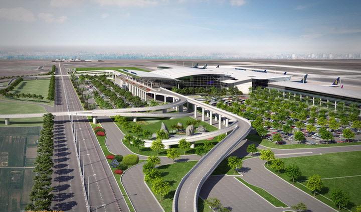 Một bản vẽ phối cảnh dự án sân bay Long Thành.<br>