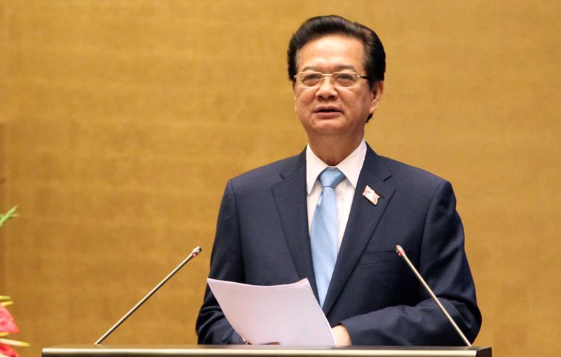 Thủ tướng Nguyễn Tấn Dũng trong một lần trả lời chất vấn trước Quốc hội.<br>