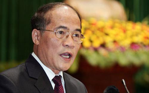 Chủ tịch Quốc hội Nguyễn Sinh Hùng.<br>