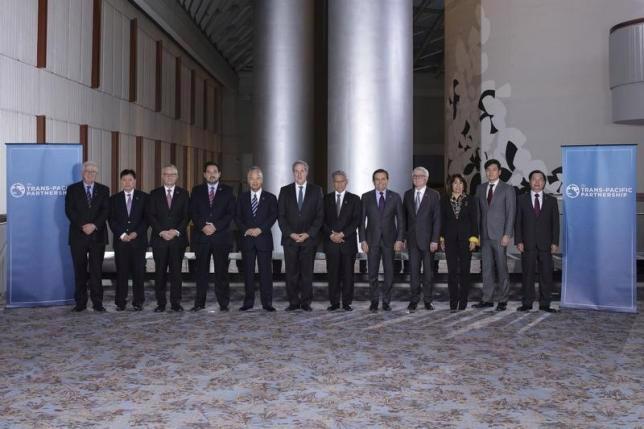 Bộ trưởng thương mại 12 nước tham gia TPP.<br>