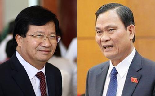 Bộ trưởng Bộ Nội vụ Nguyễn Thái Bình (bên phải) và Bộ trưởng Bộ Xây dựng Trịnh Đình Dũng.