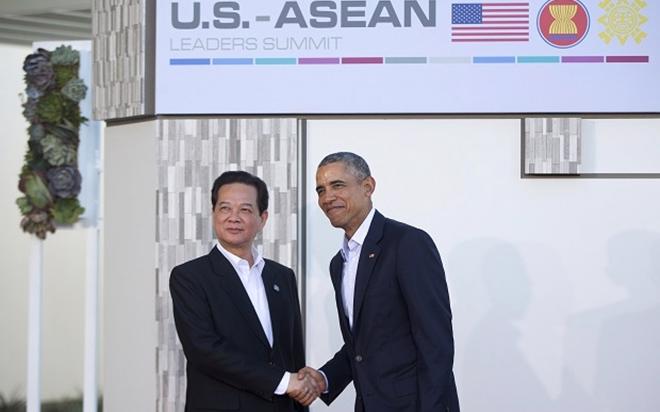 Thủ tướng Nguyễn Tấn Dũng và Tổng thống Mỹ Barack Obama tại trung tâm hội nghị Sunnylands, nơi diễn ra hội nghị cấp cao đặc biệt ASEAN-Mỹ.<br>
