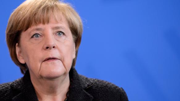 Thủ tướng Đức Angela Merkel phát biểu trên truyền hình nước này ngày 14/11 về vụ khủng bố ở Paris, Pháp đêm 13/11.<br>